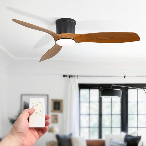 Sofucor 132cm Ventilador de Techo con Luz, 6 Velocidades, Mando, Temporizador, Motor DC, LED Silencioso Ventilador Techo con Lampara para Dormitorio Salon