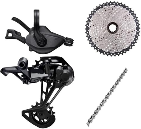 Generisch Kompatibel for Shimano DEORE XT M8100, 1x12-fach MTB-Gruppe, Schaltwerk, SGS, Rechter Schalthebel, HG-Kassette, CN-M6100, Fahrradteile(52T Set)