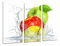 Wandbild - Zusammensetzung Obst Apfelwasser, Obstladen, Küche, 97 x 62 cm, Holzdruck - XXL Format - Kunstdruck, ref.26934