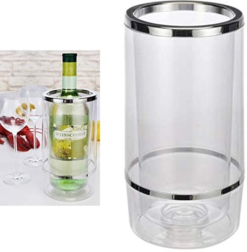 Smartweb Rafraîchisseur de vin, Rafraîchisseur de Bouteille à Double paroi en Plastique, 23 cm de Haut, Refroidisseur de Boissons Récipient de Refroidissement pour Bouteilles