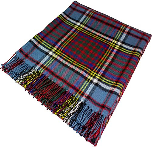 100% Lammwolle Karierte Warme und Weiche Decke Werfen Schottisch Tartan Anderson Modern Reisedecke Plaid Picknick Teppich