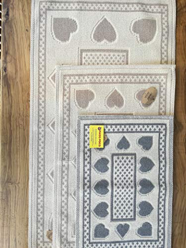 PAGO POCO Tappeto o Scendiletto 100% Cotone Antiscivolo (Grigio, 40x70)