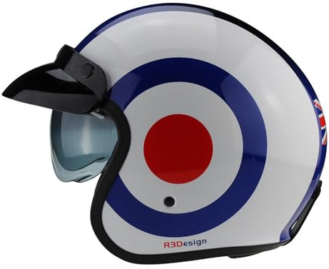 ViPER RSV06 Plus Motorcycle Helmet With Inner Sun Visor Open Face Jet Motorbike Helmets for Adult - Motorbike Rider Road Legal ECE2206 Approved for Cruise Bike Chopper Moped Electric Scooters (S)