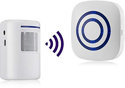 Détecteur de Mouvement Alarme, HommyFine Sirène Détecteurs de Mouvement Infrarouge-Sensor Alarme sans Fil PIR Set Détecteur de Mouvement