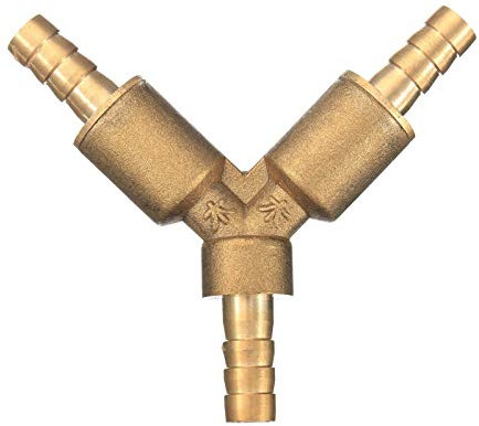 Geeyu ZHaonan- Messingschlauch, T-Schlauchkupplung Fuel Gas Clamp, 5/16 8mm Messing Y 3-Wege absperren Kugelhahn Fitting, Wasserschlaucharmaturen