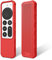 FINTIE Coque de Protection Compatible avec Apple TV Siri Remote 2022/2021 - Etui Léger et Antidérapant Résistant aux Chocs Coque en Silicone, Rouge