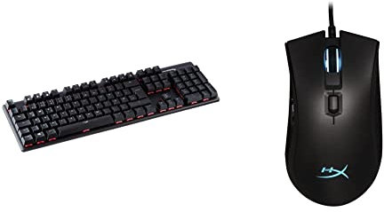 HyperX HX-KB6RDX-DE Alloy Origins, RGB Mechanische Gaming Tastatur, Red switches (QWERTZ deutsches Layout) & HX-MC003B Pulsefire FPS Pro - RGB Gaming Maus