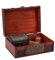 Wakects Boîte de Rangement en Bois Vintage Petite Taille Coffre au Trésor Cadenas Organisateur de Bijoux Livre Rétro Boîte à Bijoux en Bois Décorative Boîte Pirate Boîte