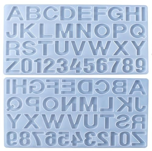 große Silikonform Buchstaben Alphabet Zahlen perfekt für sämtliche Gießvorhaben (Silikonform: vorwärts/normal)