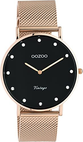 Oozoo Vintage Damen Uhr - Armbanduhr Damen mit 20mm Mesh Armband - Analog Damenuhr in rund C20239
