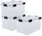 Iris Ohyama Luftdichte Kunststoff-Aufbewahrungsboxen mit Deckel, 70L, 3er-Set, Transparent, Hermetischer wasserdichter Verschluss, Robust Schnappverschlüsse, Stapelbar, Staubschutz, BPA-frei, DDAT-LD