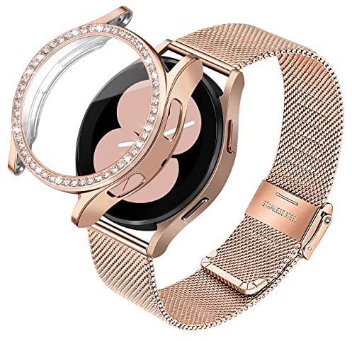 TRUMiRR Bracelet en Métal Tressé en Acier Inoxydable pour Samsung Galaxy Watch 5/Galaxy Watch 4 40mm