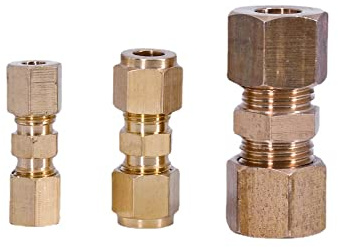 Raccord de tuyau de compression en laiton pour tuyau de 12,7 mm de diamètre extérieur de 1/8, 3/16, 3/8, 1/2, 5/8, 3/4 de diamètre extérieur