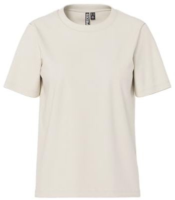 PIECES Damen Pcria Ss Solid Tee Noos Bc, Birch,XS