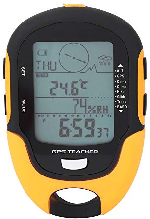 Ayayu Multifunction Digital Altimeter, Waterproof Handheld GPS Navigator Tracker with Mini Torch, Electronic Barometer Thermometer Compass for Camp Climb Hike