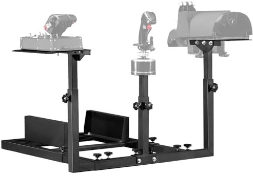 Dardoo Flight Simulator Stand with Seat Frame Compatible for Thrustmaster A10C Hotas Warthog Adjustable Throttle,Joystick not Included