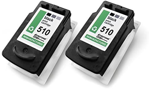 EuroPro Patrone 2X kompatibel für Canon MX320 MX330 MX340 MX350 MX360 MX410 MX420 ersetzt PG510 BK