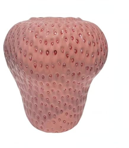 Erdbeervase im Vintage-Stil, Blumentopfvase, dekoratives Ornament, Blumenarrangement für Büro, Gastfamilie, Party, Geschenke, Dekoration (Rosa)