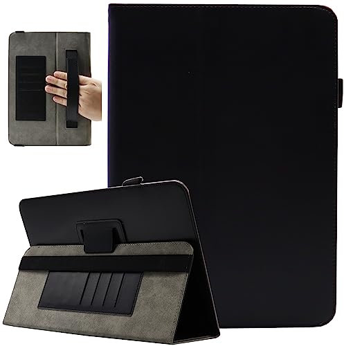 Universal 10 Inch Tablet Case, Universal 10.1 Inch Tablet Case, Viclowlpfe Protective Folio Stand Android Case for 9.6-10.5 Inch Tablet with Hand Strap and Cards Slots, Black