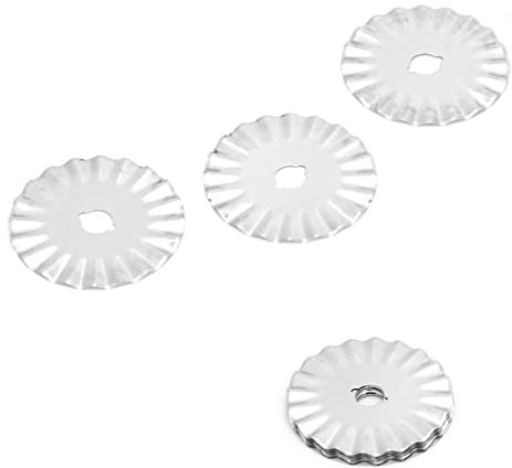 Rollschneider, Zackenklinge, Rollschneider, Wellenklinge, Edelstahl, 10 Stück, 45 Mm, Rollschneider, Zackenklingen für Leder, Stoff, Papier, Spitzenarbeit, Nähwerkzeuge