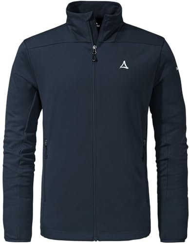 Schöffel Herren Fleece Jacket Svardalen M, schnell trocknende Fleecejacke mit Kragen, funktionales Outdoor Fleece, mit Reißverschluss-Taschen und elastischem Saum, navy blazer, 56
