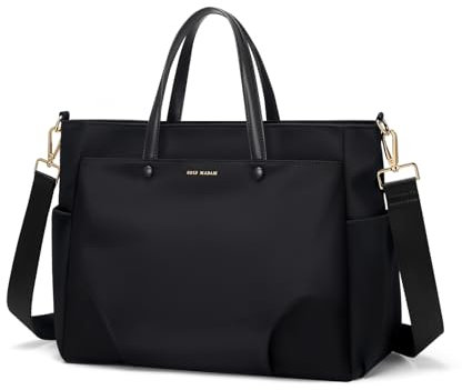 GOLF SUPAGS Sac Fourre-Tout Pour Ordinateur Portable 15 Pouces, Sac à Bandoulière Pour Ordinateur Pour Femme, Sac à Main élégant Pour Le Travail et Les Voyages (Noir)