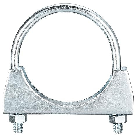 sourcing map Muffler U-Bolt Clamps for 68mm(2-11/16) Diameter Exhaust Tail Pipe, 1pcs Exhaust U Clamp Saddle Type U-Bolt Clamps