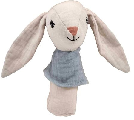 Mealini GREIFLING Hase Hugo - tolles sensorisches Spielzeug für Babies aus Baumwolle, niedlich