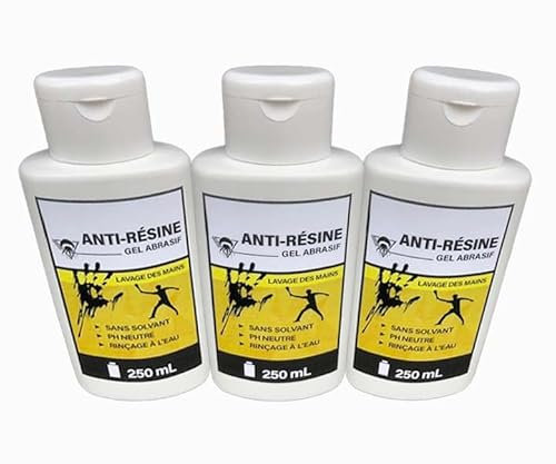 Méduze - Lot 3 x Gel Anti-résine 250mL - Lavage des Mains - sans solvant- Usage Sportif
