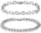 Jovivi 2 Stück Armbänder Herren Edelstahl Panzerarmband Gliederarmband Männer Kubanisches Armband Silber Mode Schmuck