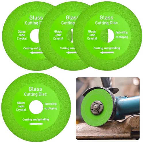 NAROSEBE 4 Pcs Disco Corte Cristal 100mm para Vidrio, Diamante para Cortar, Radial para Amoladora Angular, Cerámica, Azulejos, Corte y Pulido
