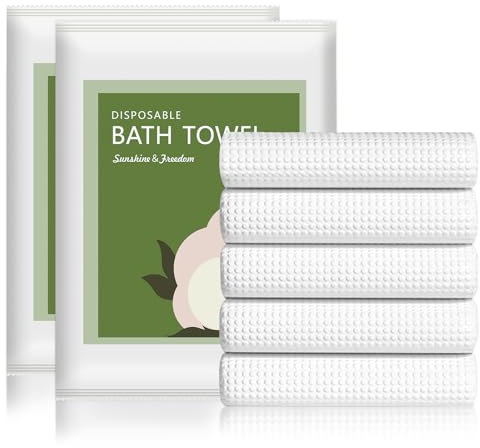 Tvvcalk 10pcs Toalla de Baño Desechable, 70 x 140cm Toallas De Ducha Desechables Envuelto Individualmente, Toalla Engrosada Desechable para Viajes Hoteles Campings Salones de Belleza SPA (70 * 140)