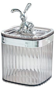 WPKD BLUEIY Wattestäbchen Box, Zahnstocherhalter Behälter, Transparent große Kapazität Zahnstocher Spender Kunststoff Zahnstocher Spender Fall mit Deckel für Haus und Restaurant(Grau)