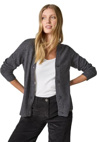 CECIL Damen B253799 Cardigan Mit Knopfleiste, Charcoal Grey Melange, M EU