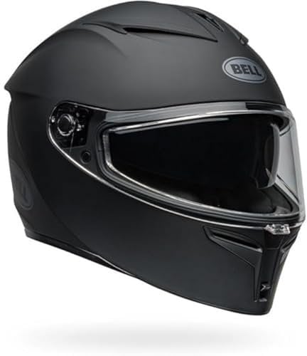 Bell Lithium MIPS Solid ECE – Motorradhelm ECE Zertifiziert – MIPS Helm – Sonnenblende Helm – Multi-Density EPS – ClickRelease V2 – 3 Schalengrößen – Matte Black, Größe: XL