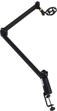Mikrofonständer Boom Arm, 360° drehbarer Mikrofonständer mit Tischhalterung, Faltbarer Tischmikrofonarm mit 3/8'' auf 5/8'' Schraubadapter, Mikrofonarm für Live Streaming Gaming