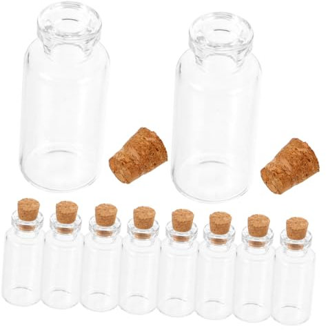 GREENADSCAPE 24stücke Kleine Transparente Glasflaschen Mit Korkverschluss Für Wunschboxen Und Diy-schmuck Als Geschenkidee Für Freunde