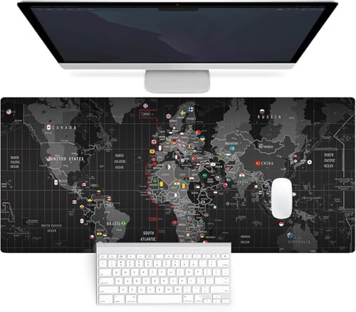 Mauspad - 80x30cm Mousepad - Gaming Mauspad mit Vernähte Kanten Wasserdicht Anti-Rutsch verbessert Präzision und Geschwindigkeit für Arbeit, Gaming und Studium(Stil-A)