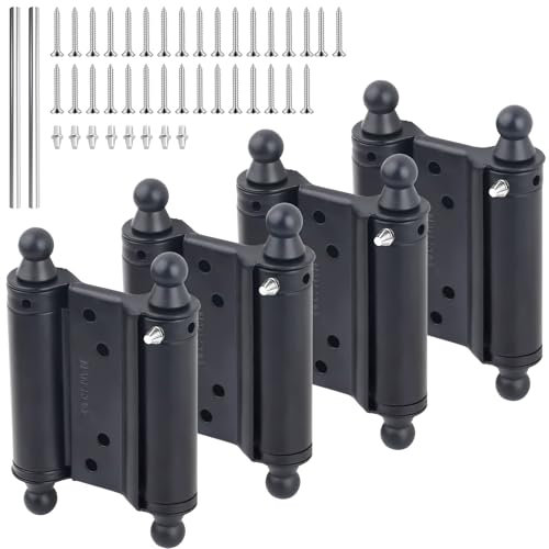Confezione da 4 cerniere a doppia azione, da 7,6 cm, cerniere a doppia battente, cerniere per porte a battente, in acciaio inox, cerniere a molla (7,6 cm)