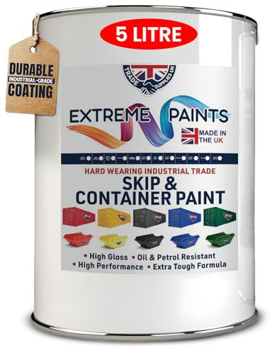 TRADE SUPPLIES UK - Extreme Skip & Container Industrial Paint – High Durability, Gloss Finish, Rust Inhibiting, Heavy-Duty Enamel Paint for Wood, Concrete & Metal - Dark Grey, 5L
