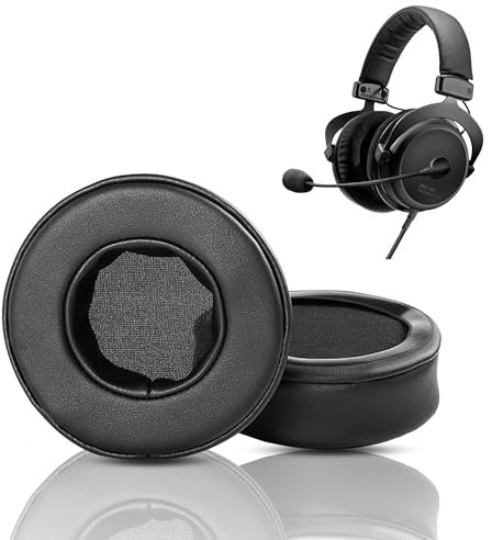 DT990 DT770 Pro Ohrpolster, HAIZEEN Ohrpolster kompatibel mit Beyerdynamic MMX 300 DT 990 Pro DT 770 Pro DT990 DT770 Kopfhörern Ohrpolster Ersatzkissen (Proteinleder/Memory Foam)