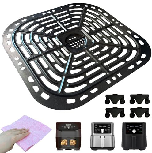 Nvkwca 6QT Air Fryer Grill Pan for Instants Pot Vortex Plus 6QT XL Air Fryer, Updated Air Fryer Grill Crisper Plate Rack Tray Insert Grate Grid Shelf for 6QT Instants Air Fryers, Dishwasher Safe
