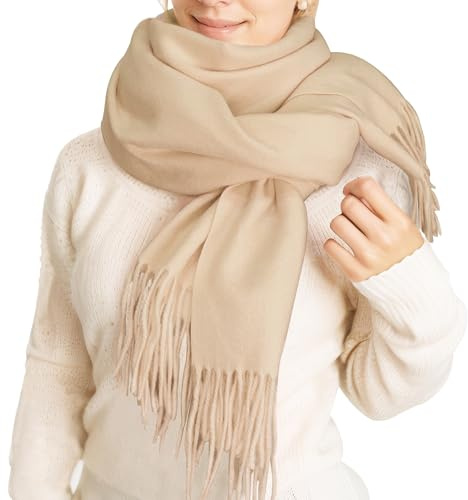 ehsbuy Schal Damen Winter Kaschmir Langer Großer Weiche Warme Pashmina Cashmere Schal für Weihnachten Hochzeitsgeschenke Geschenke für Frauen