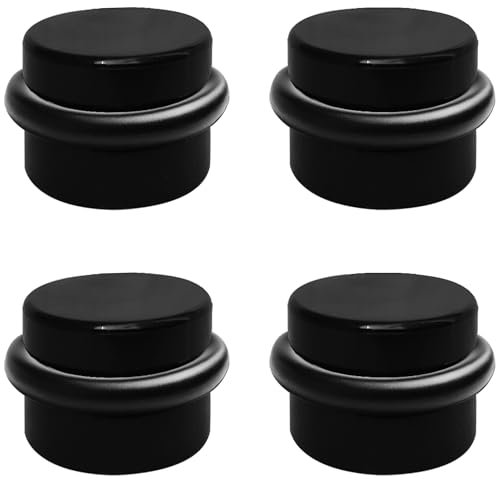 Topes Para Puertas Suelo - Tope Puerta - Door Stopper Pack 4 Negros Adhesivos Antigolpes - Door Stop Moderno Para Hogar, Oficina o Entrada - Diseño Elegante Que Protegen Paredes y Evitan Golpes