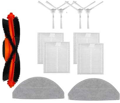 Nilnyvda Compatible con Xiaomi Aspiradora S20 / D106 E12 E10 B112 Accesorios Reemplazo Cepillo Lateral Principal Paño de fregona Filtro Piezas(11pcs)
