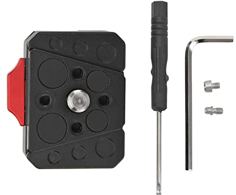 Yosoo Health Gear V Lock Schnellwechselplatte für DSLR Stativ, Aluminiumlegierung, mit 1/4 Schraubenloch, Mehrzweck Kamera Montage Kit
