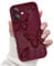 FUXICASE for iPhone 16 Case, Creative Butterfly Pattern Design for Girl Women, Soft Silicone Shockproof Anti-Scratch Protection Phone Cover for iPhone 16 (Burgundy Red Butterfly)