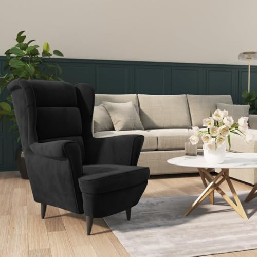 HUAKEHOM Sessel Schwarz Samt