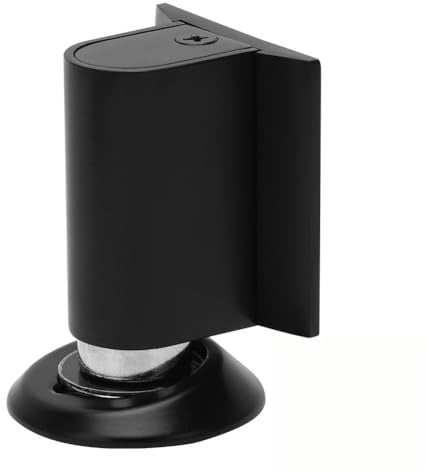 Türstopper Boden Magnetisch - Metall Magnetischer Türstopper zum Kleben, Magnetic Door Stopper mit Klebeband & Schrauben, Selbstklebend Türpuffer Türfeststeller Türhalter für Büros Zuhause (Schwarz)