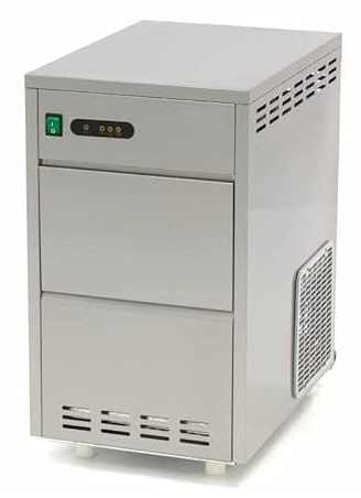 Machine à Glace Pilée en Paillettes – 30 kg/24h – Stockage 10 kg – Inox – Refroidissement à Air – Glace en Grains, Pilée et Paillettes